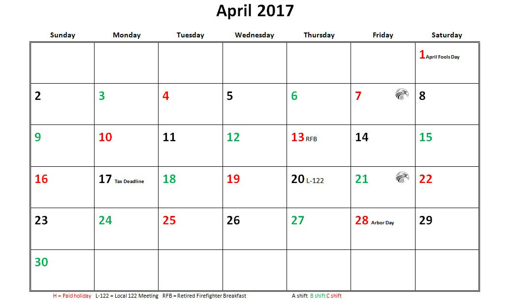 jfrd 56 hour firefighter shift calendar 2017 fireman work schedule calendar